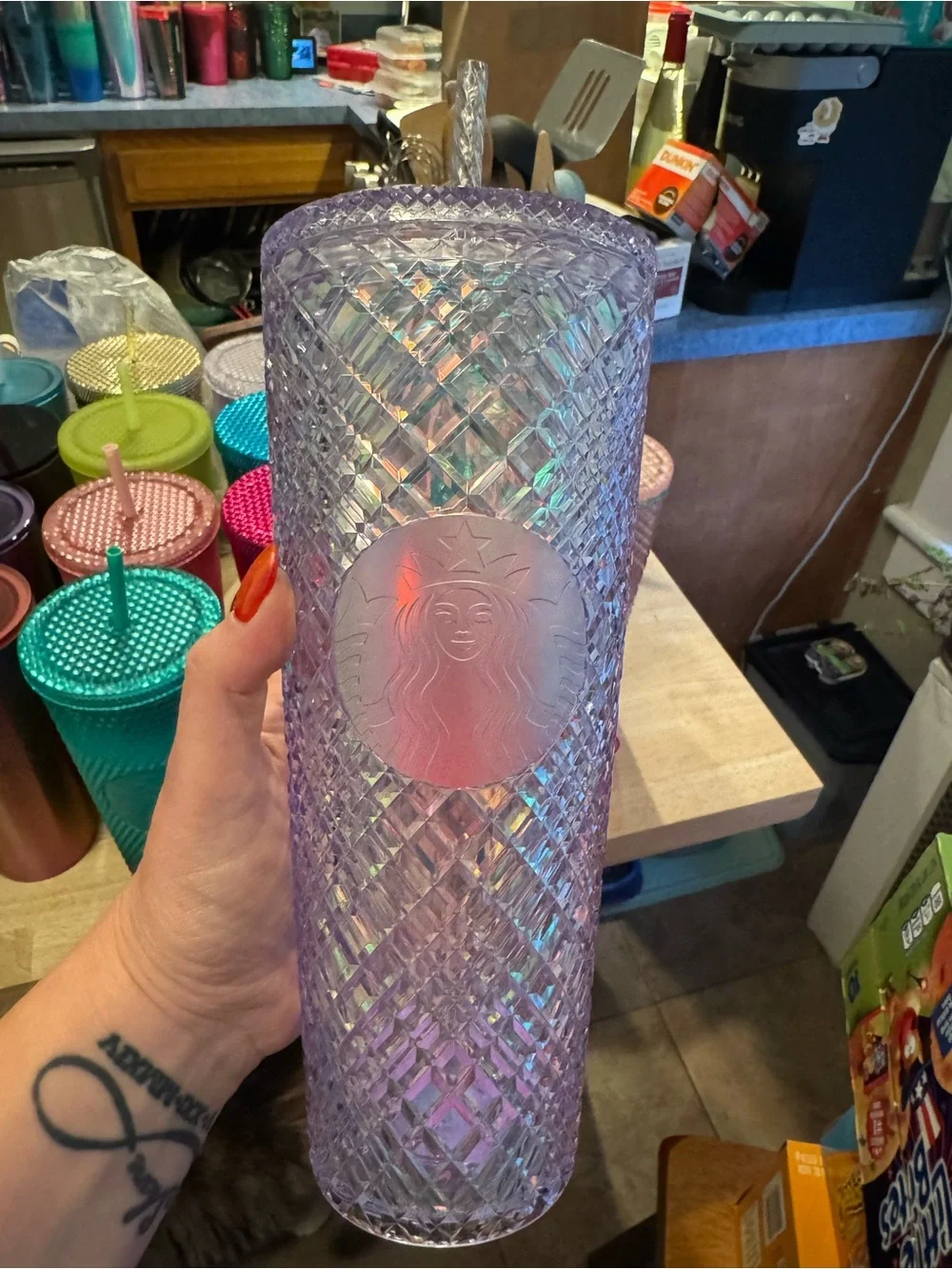 Starbucks Iridescent Lavender Studded Tumbler